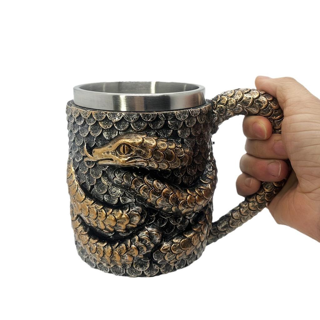 Cobra Cup Stainless Steel Resin Double Layer Mug Office Household Cup Personalized Drinking Utensils