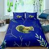 Cute Little Squirrel Bedding Set for Girls Kids Orange Leaves Leaf Branch Navy Blue Bedding Comforter Covder Scene Decor 3Pcs