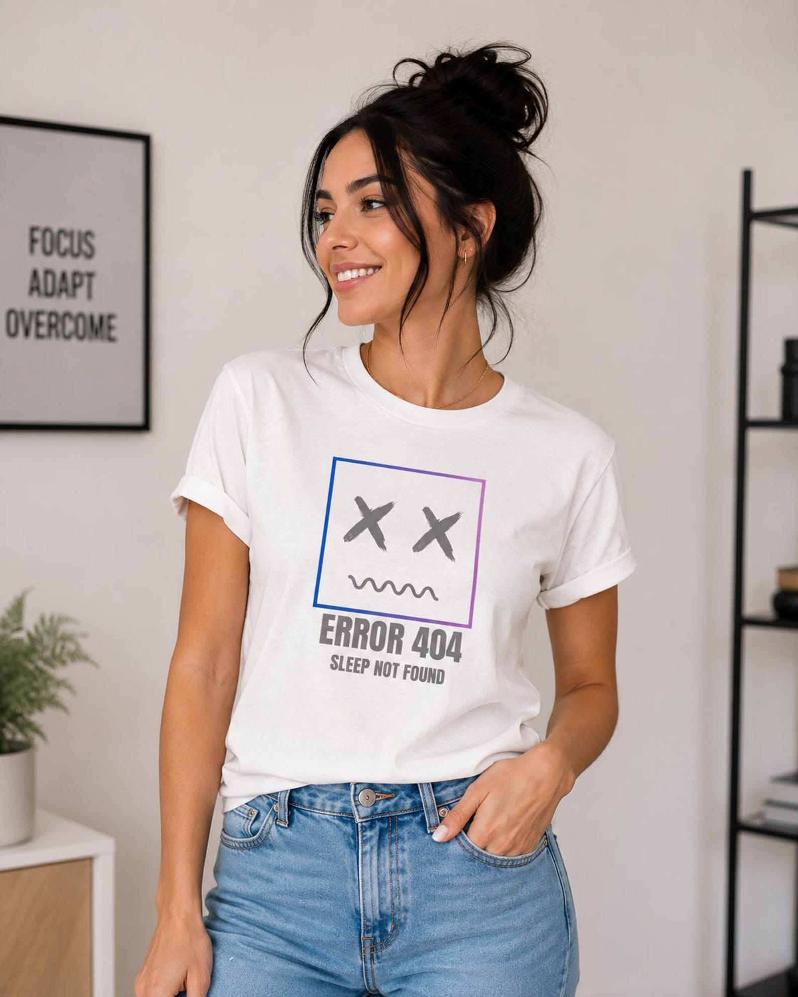 Error 404 Sleep Not Found T-Shirt | Tech Humor Tee 2XL