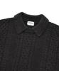 COVERNAT Velvet Cable Round Collar Knit Charcoal