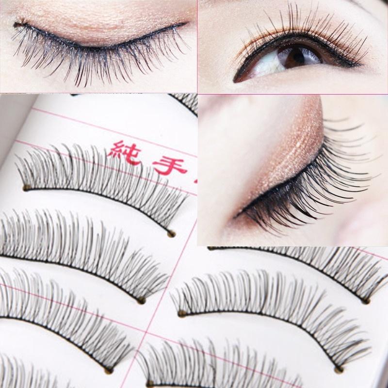 New 10Pairs Natural Fashion Eyelashes Eye Makeup Handmade Long False Lashes Sparse