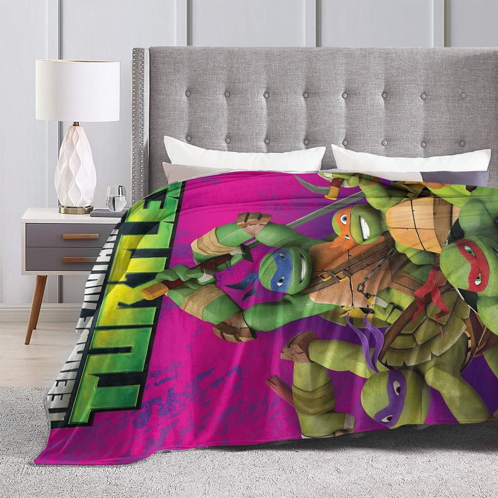 Měkké teplé deky Kempování TMNT Hra Přehozová deka Flanelové přehozy na postel Pro domácí dekoraci Grafické potahy na pohovku a postel