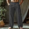 Men's Cotton And Linen Color Casual Trousers Long Pants