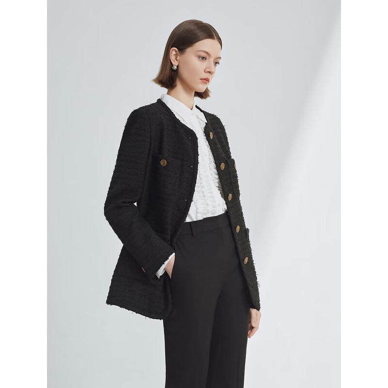 LANCY Women's Stylish Retro Textured Cropped Jacket