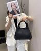 Light Luxury Real Leather Canvas Tote Bag 2025 New Style And Single Shoulder  Casual Large Capacity Minimalist Handheld Bucket Bag