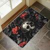 1PC Halloween Skull Pattern Kitchen Rug Non-Slip Door Mat Pop Design Bathroom Rug Bath Mat Carpet for Home Sink Laundry Decor