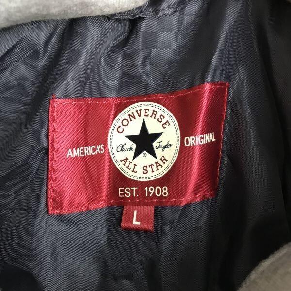 CONVERSE padded jacket men L gray removable hood coat jumper(USED)