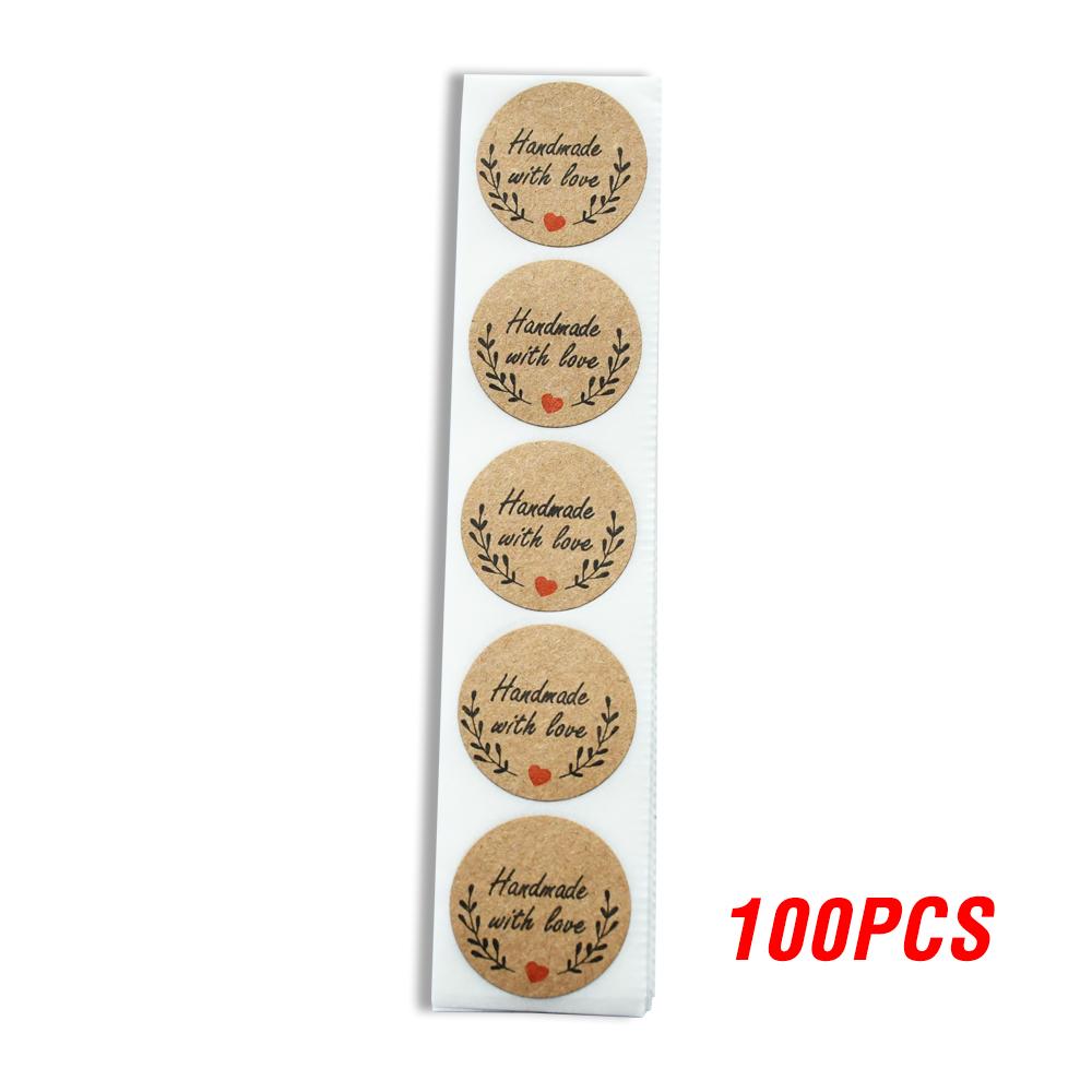 100-500Pcs High-Quality Handmade High-Quality Love High-Quality Stickers High-Quality Seal High-Quality Labels High-Quality Brown High-Quality Party
