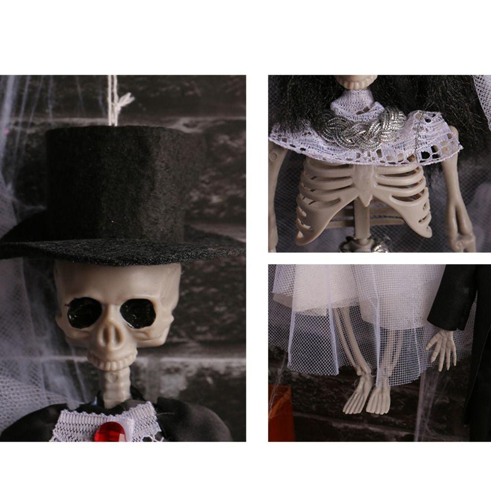 Plastic Skeleton Couple Ornament Simulation Halloween Skeleton Car Decoration  Haunted Home