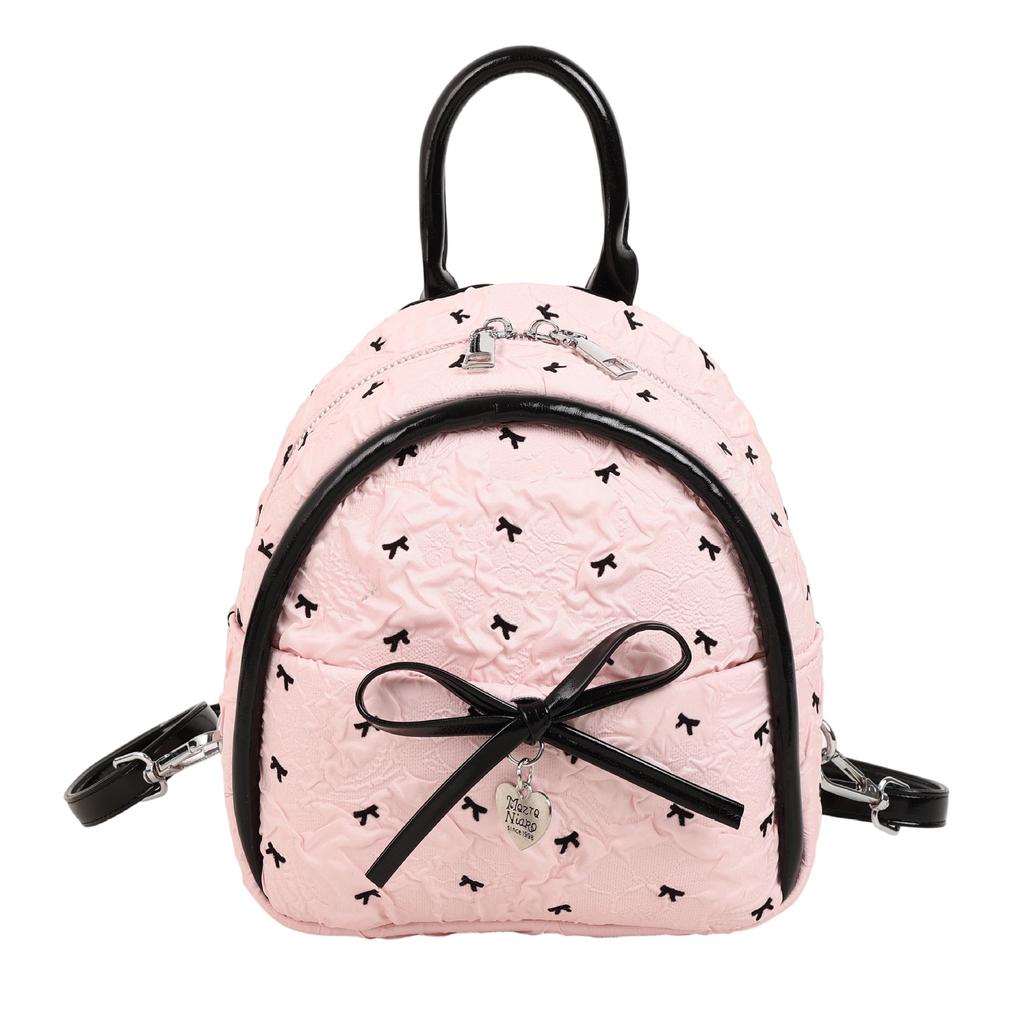 Schoolbag children's backpack bag women's 1011 new Korean niche design super fire fashion pleated bow small backpack