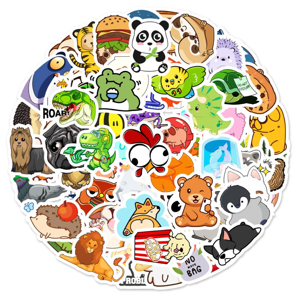 100 Small Animals Cartoon Cute Laptop Skateboard Water Cup Suitcase Doodle Decoration Stickers