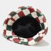 Thick Warm Plaid Fisherman Hat Outdoor Sun Protection Windproof Bucket Hat