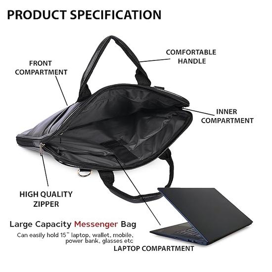 ADISA Laptop-Messenger-Bürotasche Aktentasche für die Arbeit für Männer (LB6050)