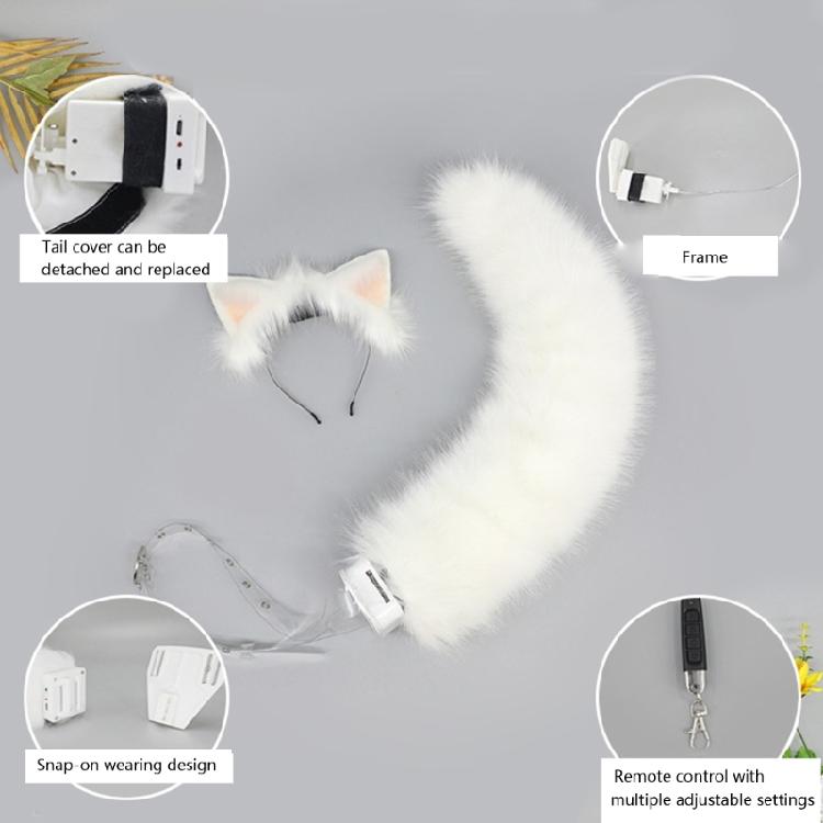 Faux Furs Foxes Therians Tail Electric Wolf Cats Foxes Tail Movable Animal Tail for Christmas Halloween Cosplay Party
