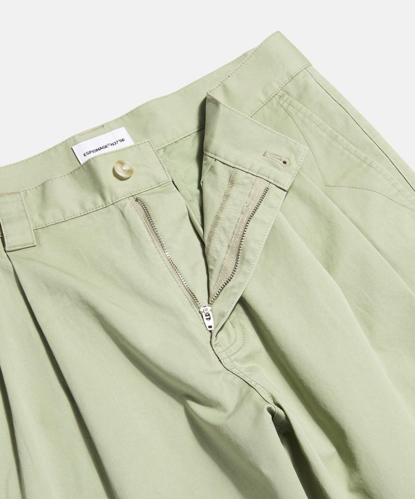ESPIONAGE 2 Pleats Light Chino Pants Khaki Beige