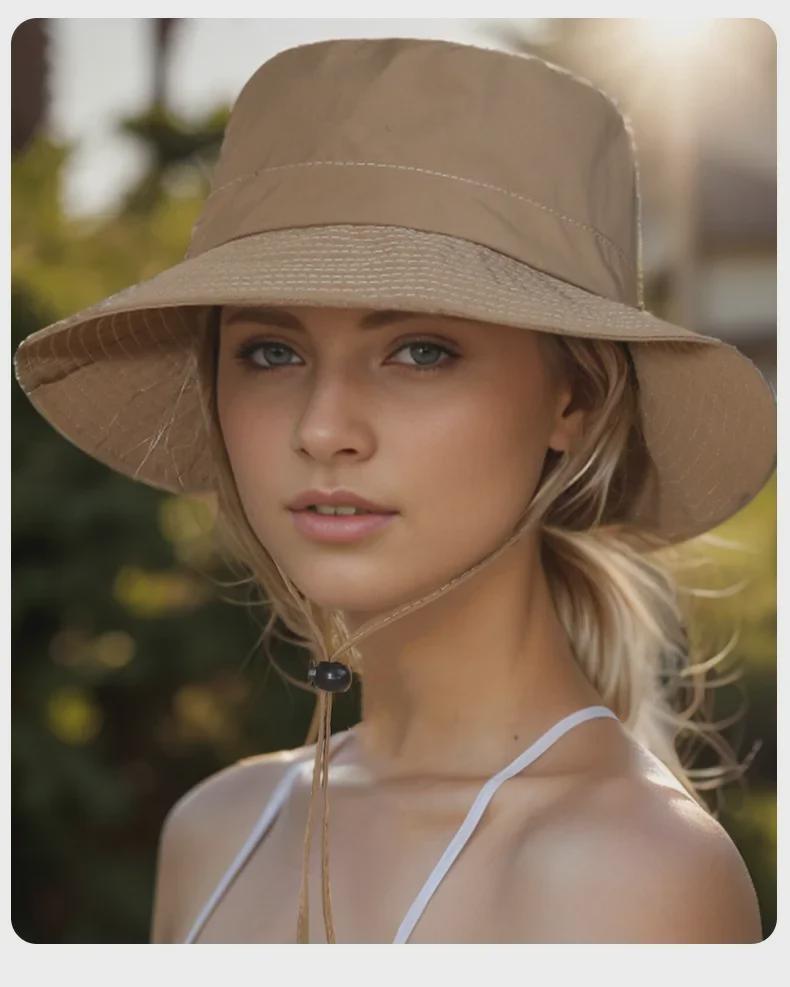Damen Schnelltrocknender Wasserdichter Fischerhut - Japanischer Stil, Sonnenschutz, Modischer Flacher Top-Beckenhut für Outdoor-Aktivitäten