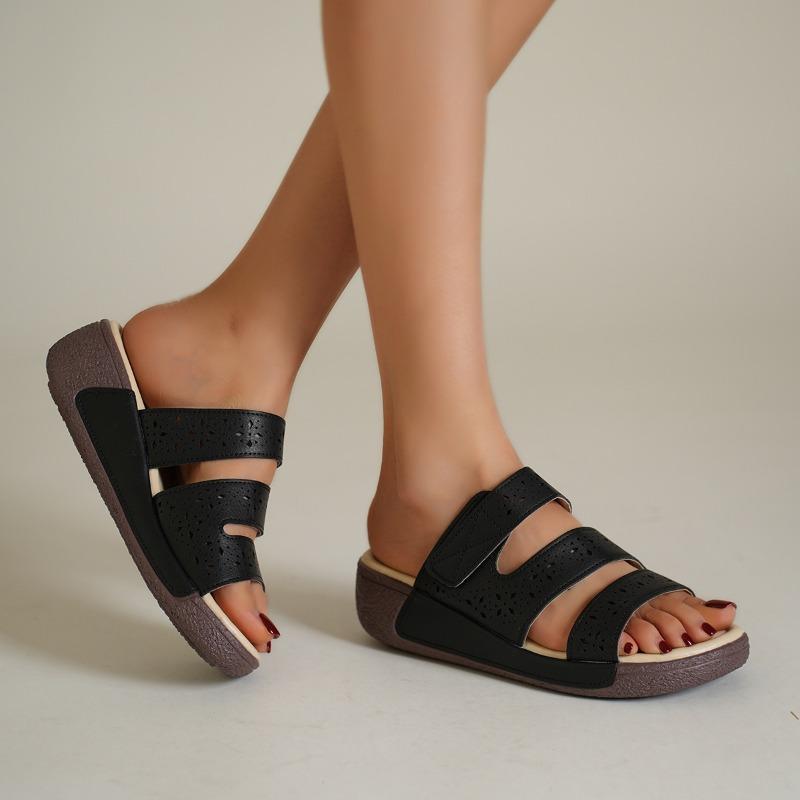 New Summer Flat Plus Size Peep Toe Wedge Platform Women's Sandals