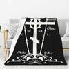 Custom Golgotha Cross Orthodox Church Blanket Warm Fleece Soft Flannel Throw Blankets for Bedding Sofa Outdoor Autumn