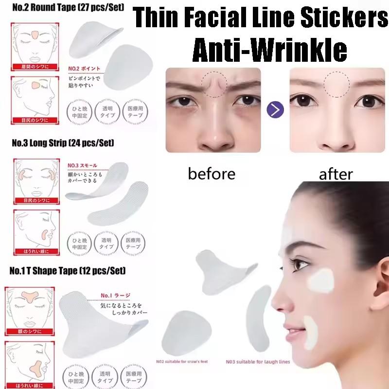 12/24/27pcs Thin Face Stickers EVA Anti-Wrinkle Anti-aging Patches Forehead Lift Tapes Beauty Skin Lift Up Unisex