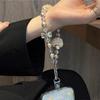 New high-end autumn and winter pom-pom mobile phone chain beaded short lanyard bag keychain pendant girl pendant