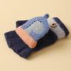 Children's Thickened Warm Winter Gloves Baby Knitted Outdoor Coldproof Gloves Flip Half Finger Men's Fleece Gloves