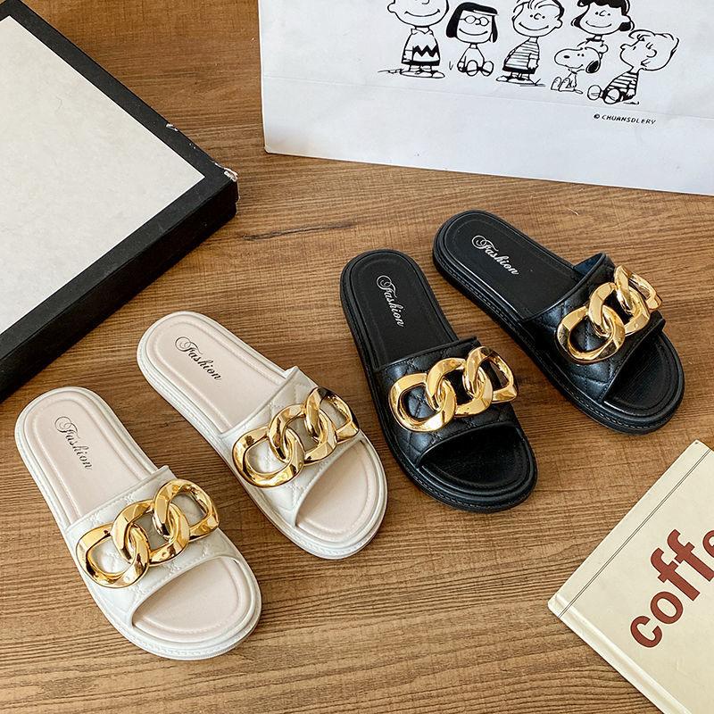 Sommer Neue Dicke Sohle Hausschuhe für Damen Oberbekleidung Modische und Bequeme Hausschuhe für Freizeit Strand Sandalen