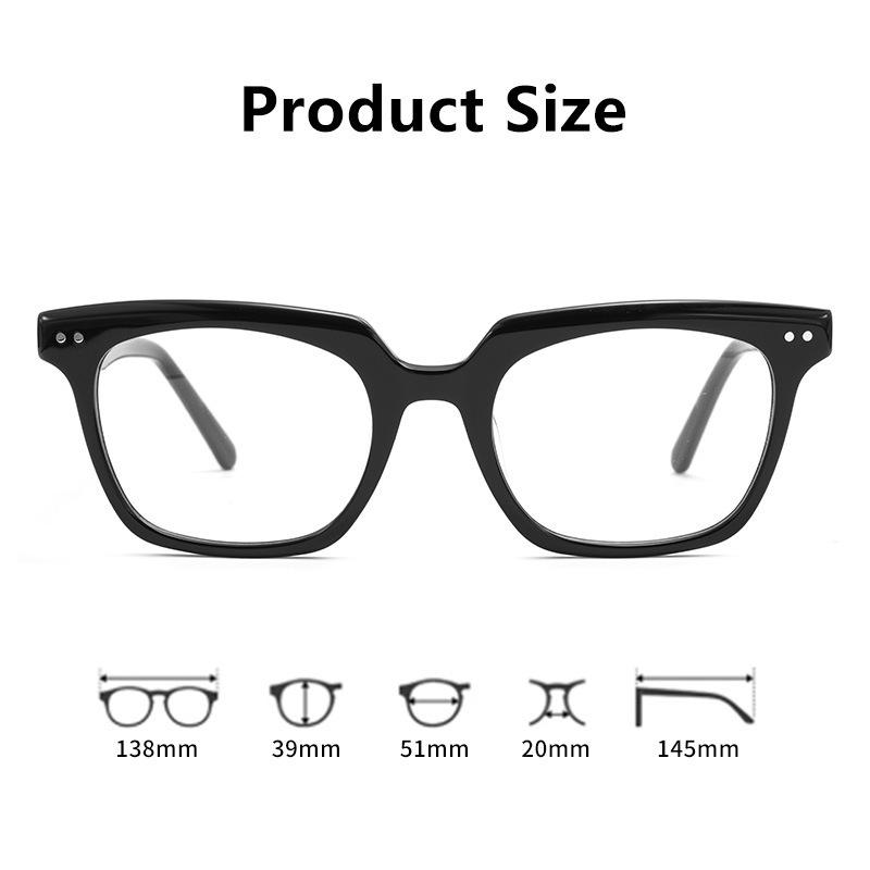 Korean Style Retro Black Acetate Prescription Eyeglass Frames