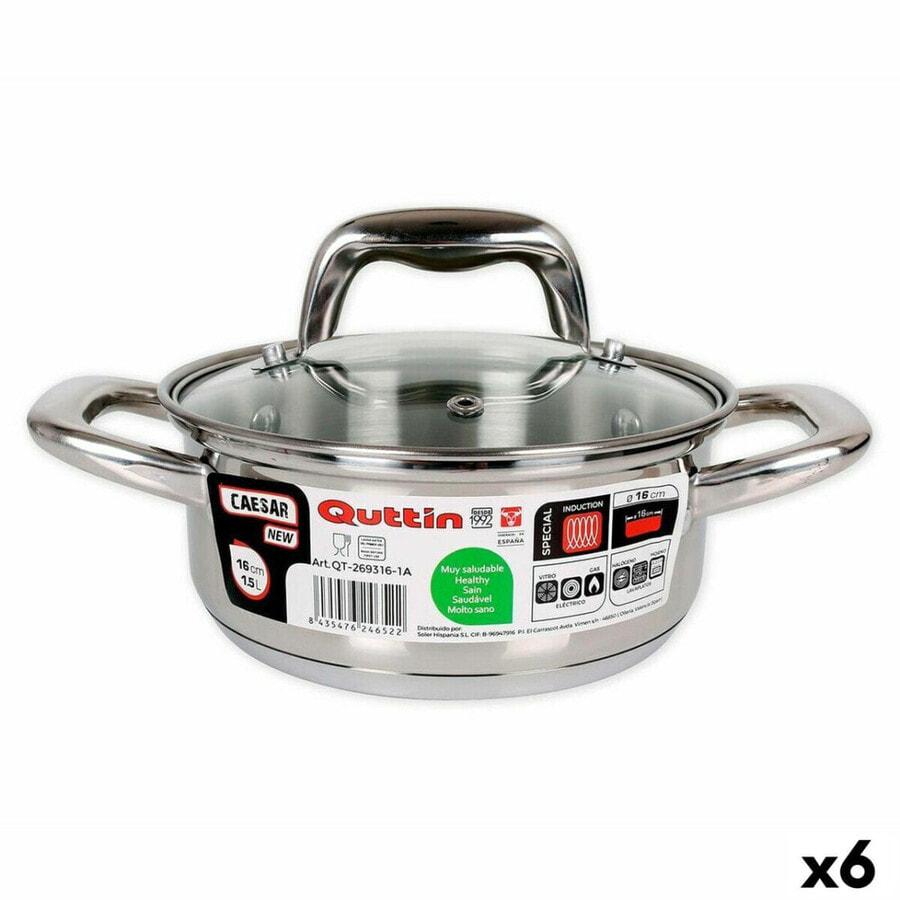 

Кастрюля Quttin 139494 С крышкой Сталь 16 x 7 cm (6 штук) (16 cm) (1,5 L)