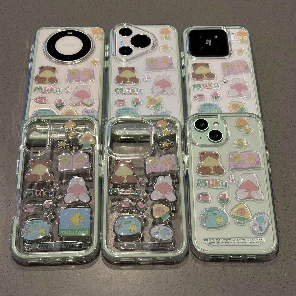 Mushroom Bear for IPhone 16 ProMax for Apple Phone Case 15/13/1 2/14 Full Pack Soft Cover