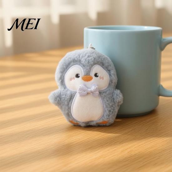Stuffed Animal Toy Penguin Plush with Ball Chain, Cartoon Keychain Fluffy Backpack Charms Pendant, Doll for Bag Charm Portable Accessory