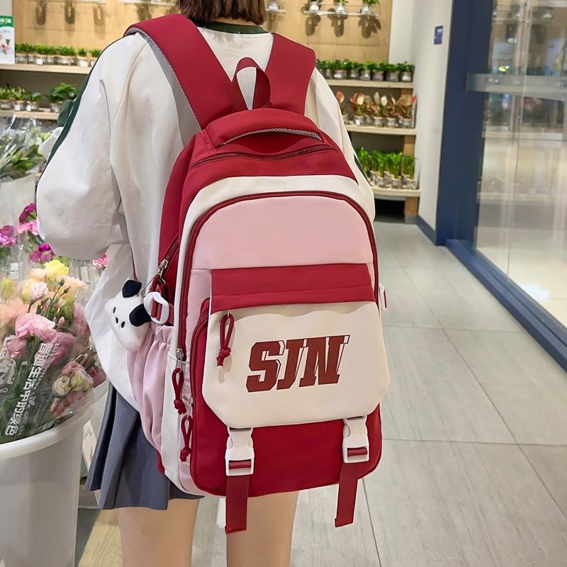 Kontrastfarbiger Schulranzen Studentenrucksack Leichtgewichtiger Wasserdichter Rucksack