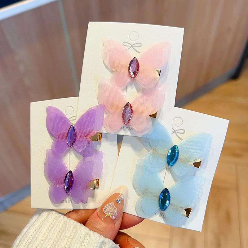 Gradient Silk Yarn Bow Butterfly Hairpin for Kids – Fairytale Style