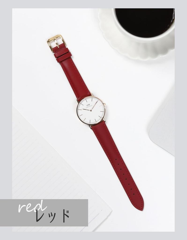 Calm Genuine Smooth Leather Watch Strap, Quick Release, for Watches and Smartwatches, 12mm to 24mm (21mm, Red)