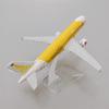 Scale 16CM Aircraft Model Metal Diecast Thai Yellow A320 Replica Airplane Aviation Office Miniature Art Decorations for home
