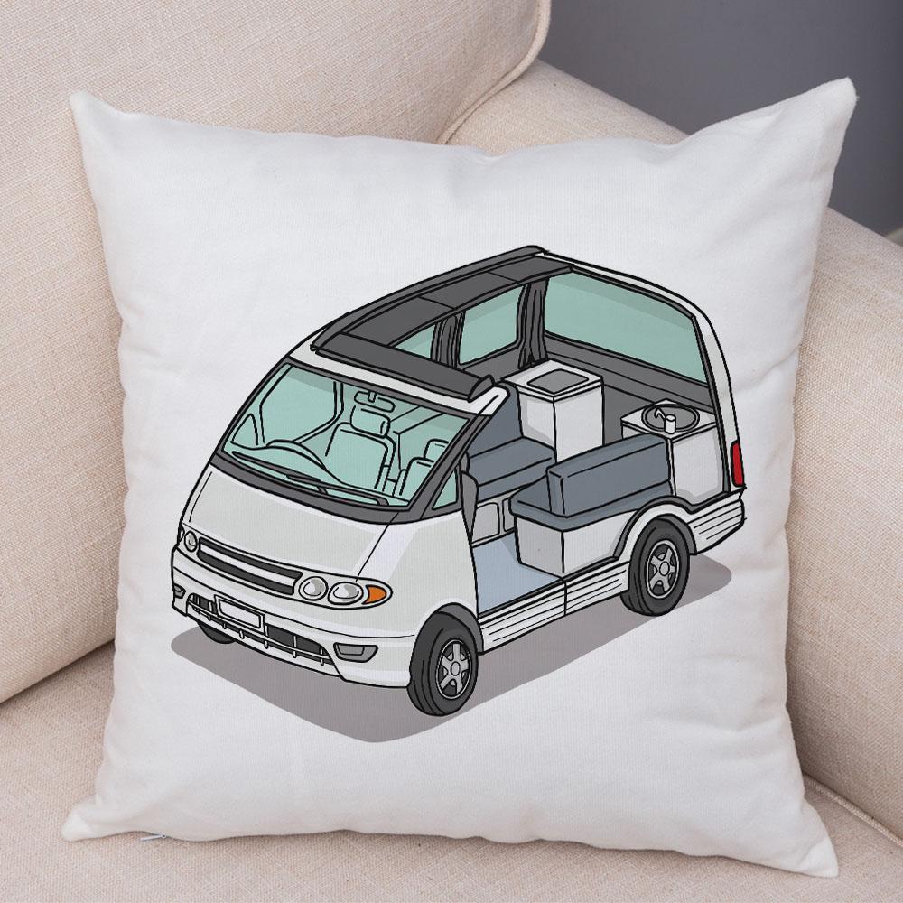 Față de pernă de camping cu desene animate Decorație de călătorie Husă de pernă pentru mașină Față de pernă potrivită pentru canapea acasă camera copiilor