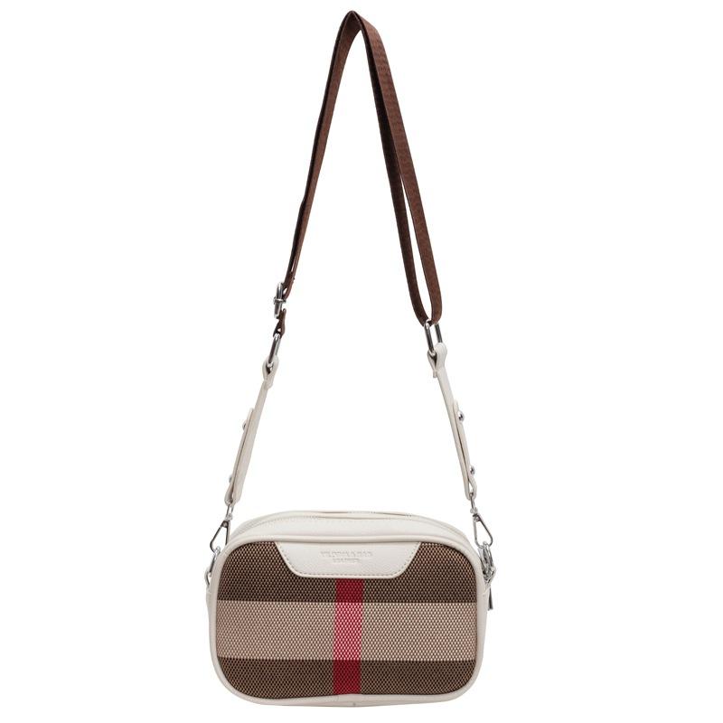 

Small square bag women s new contrasting color plaid shoulder bag versatile messenger bag shoulder messenger bag underarm bag білий