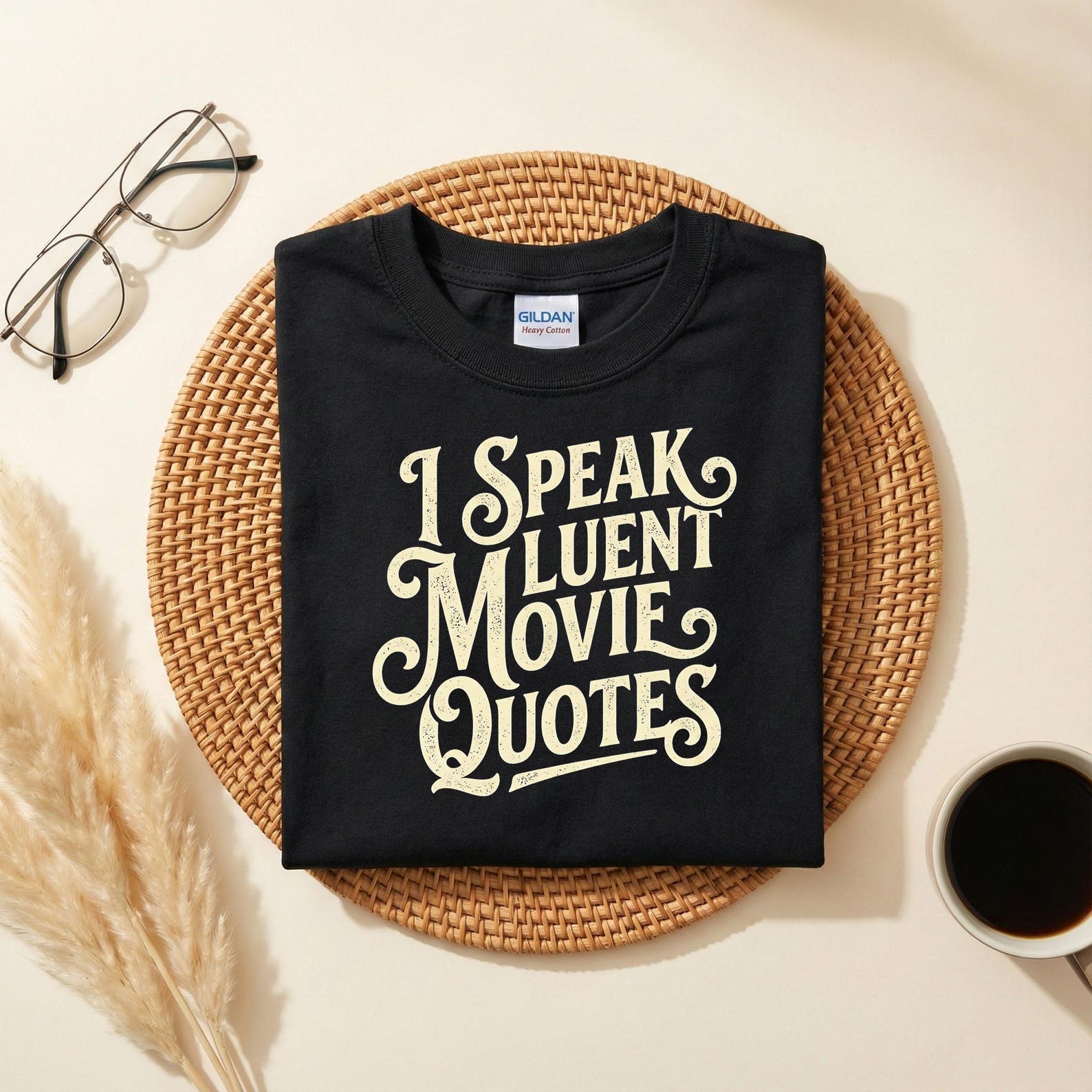 I Speak Fluent Movie Quotes Shirt, Funny Film Lover Tee, Movie Buff Graphic T-Shirt, Cinema Lover Gift, Film Quote Humor Tee S