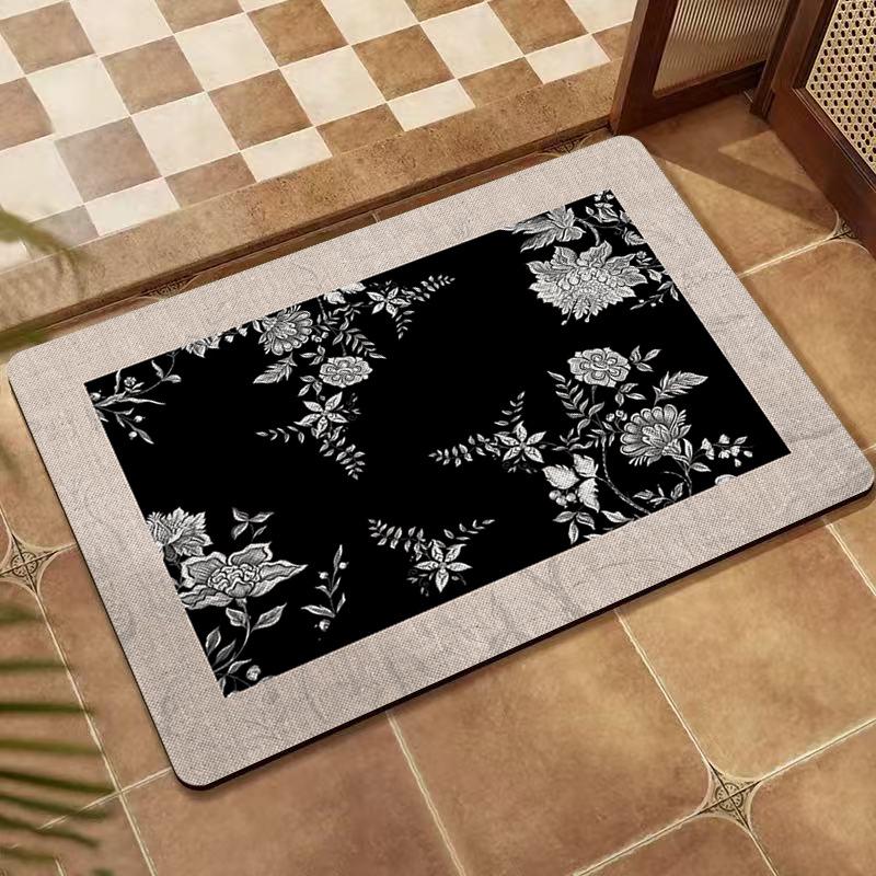 American Retro Non-Slip Diatomaceous Earth Floor Mat - Wear-Resistant Entrance and Bathroom Mat
