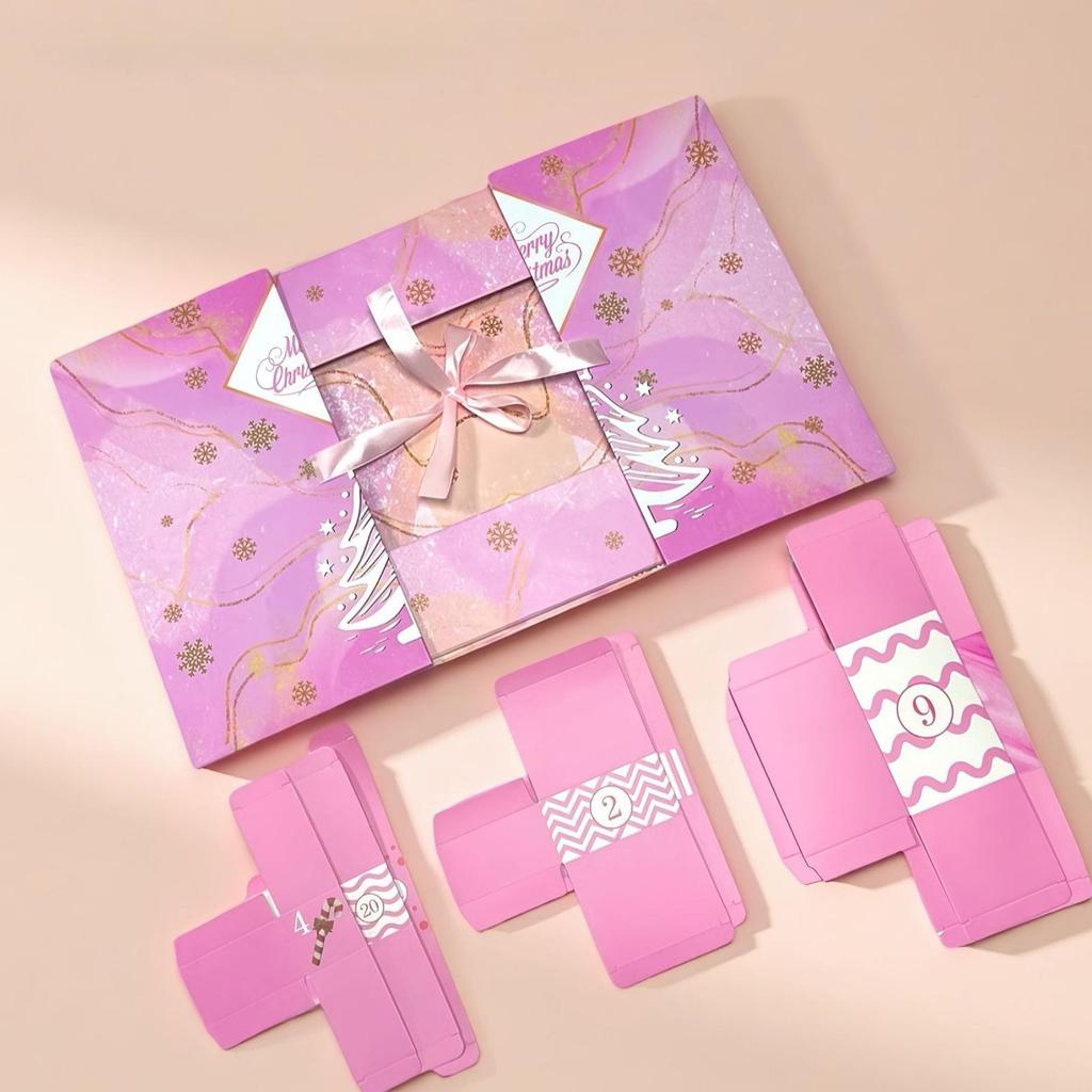 Empty Calendar Advent 24-Grid Christmas Advent Handmade Party Favors Filling Box For Kids Adults Friends Family Stocking