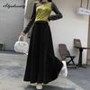 New Arrival Autumn Winter Women Maxi Long Skirt High Waist Beige Black Thicken Warm Knitting Skirt Knitted Elegant Feminine Skirts Womens