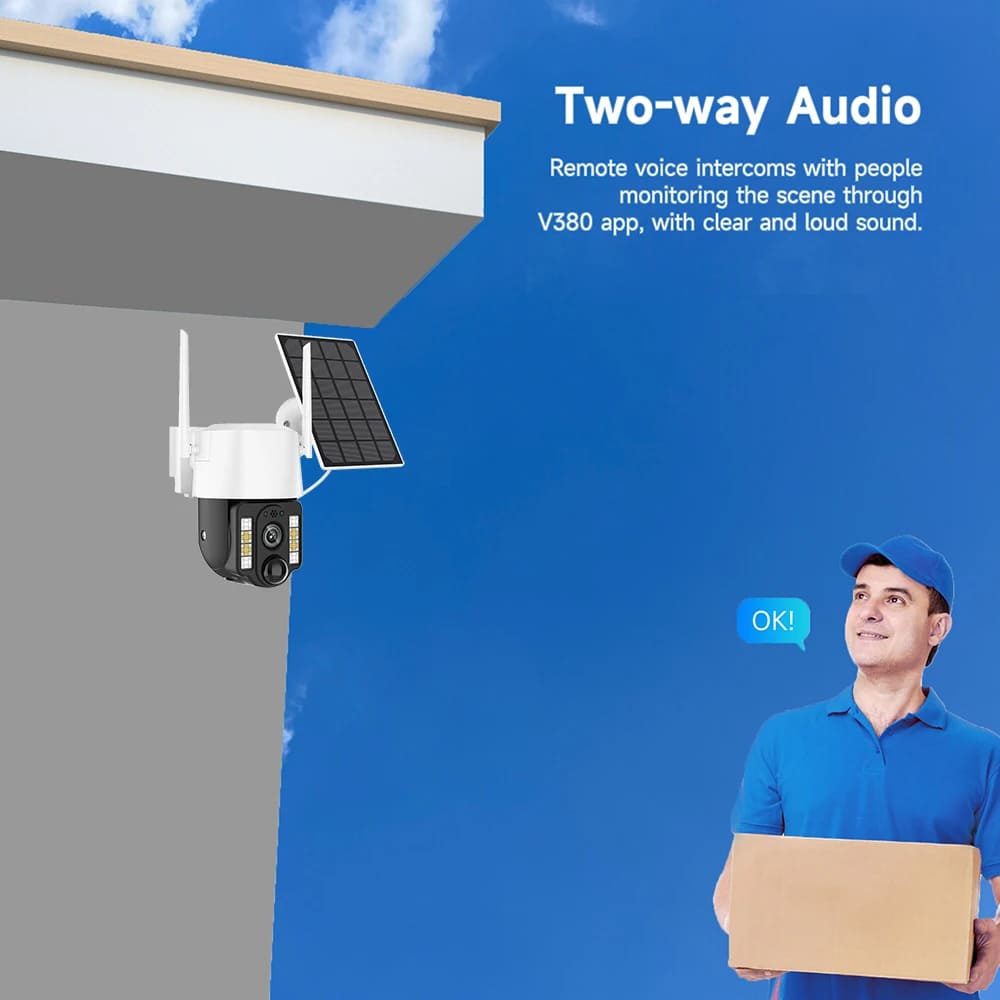 LS VISION Solar 4G SIM Card Smart Camera WiFi IP Outdoor Wireless Camara Waterproof CCTV Home Security Protection Built In Battery With Solar Panel