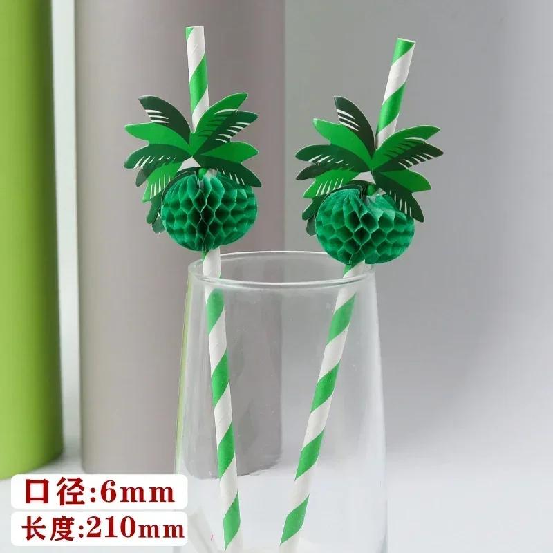 50PCS Disposable Biodegradable Paper Straws Food Grade Festival Decoration Party Desserts Juice Beverages Creative Styling Straw