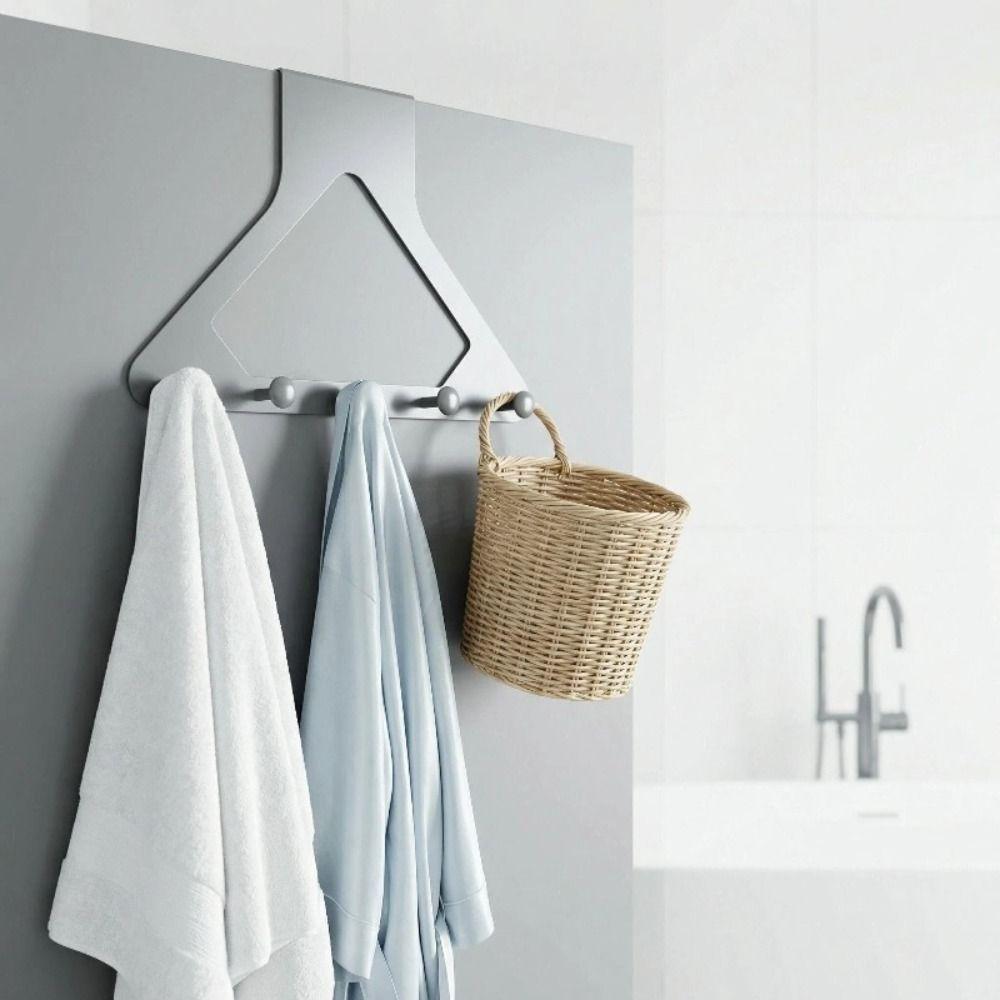Punch Free Clothes Hooks No-drill Traceless Design Door Hanger Hooks Triangle Door Storage Hook Behind The Door