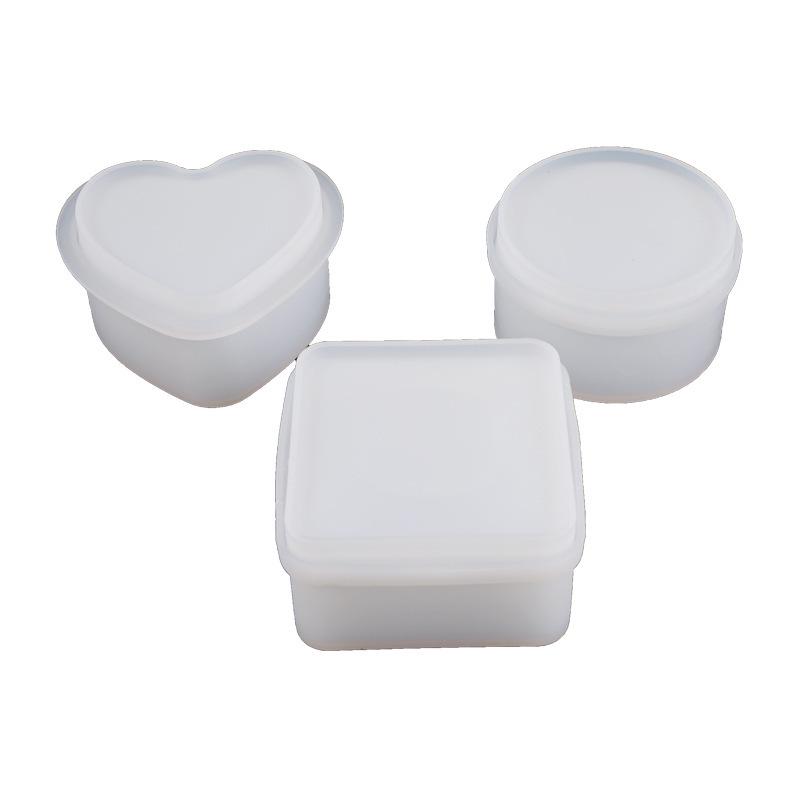 Heart and Round Silicone Mold for DIY Crystal Resin Storage Box