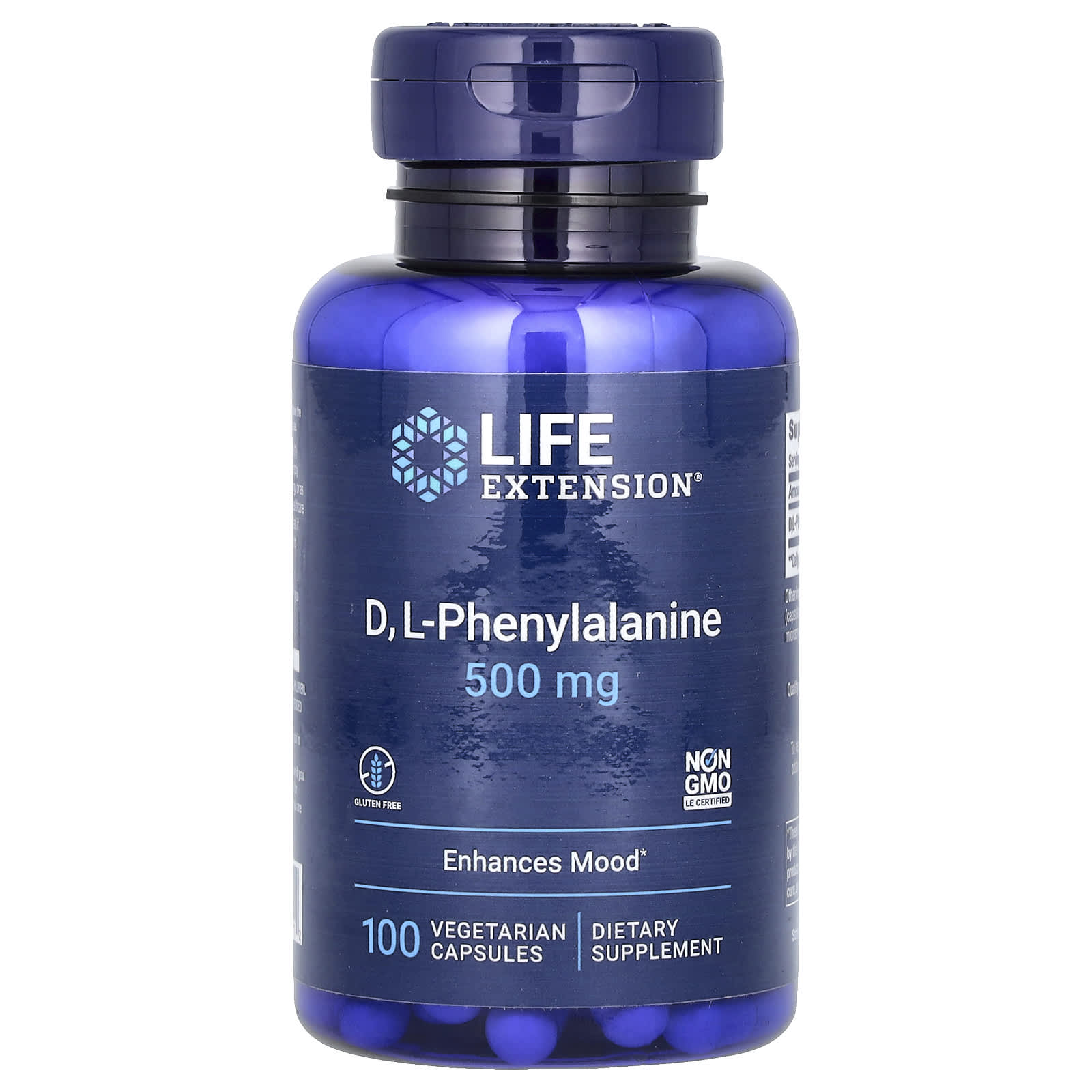 

D, L-Phenylalanine, 500Mg, 100 Veggie Caps
