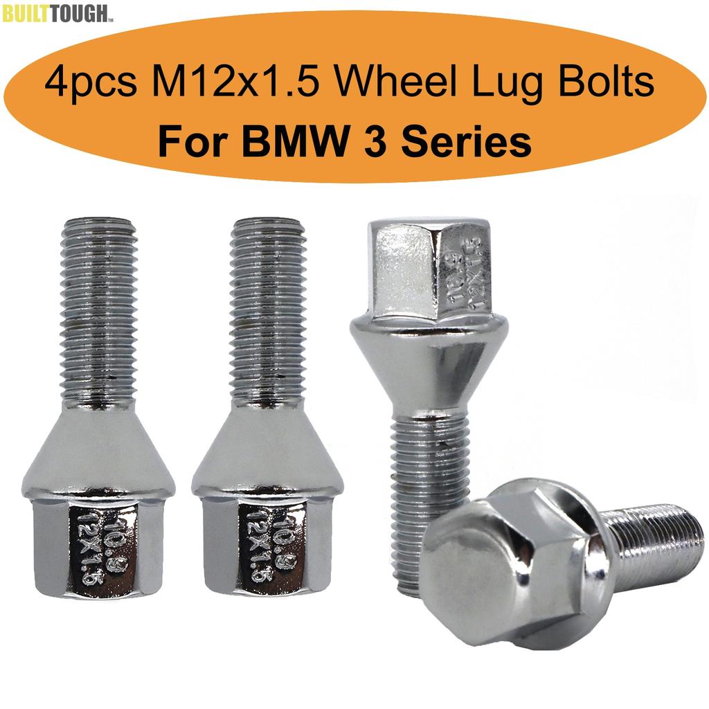 4X Car Wheel Bolts Lug Nuts Stud 26mm M12x1.5 17mm Hex For BMW 3 Series E21 E30 E36 E46 E90 E91 E92 E93 1975-2009 2010 2011 2012