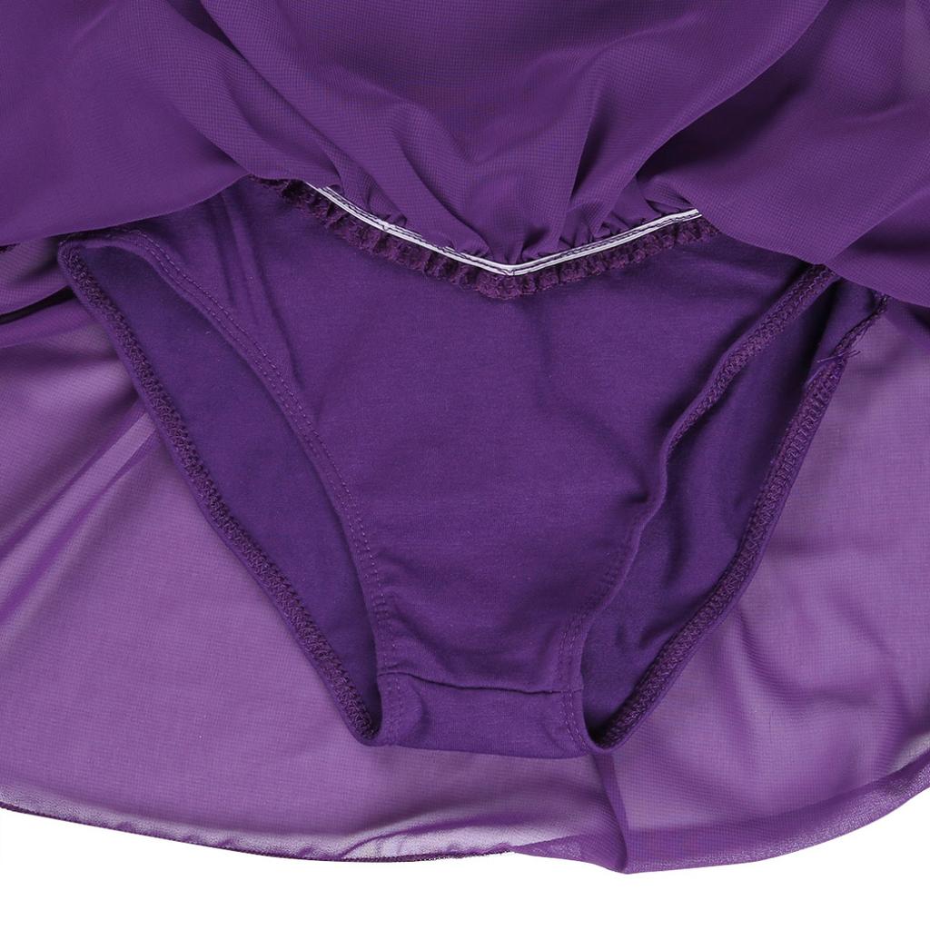 Girls Long Sleeve Ballet Gymnastics Dance Leotard Tutu Dress Performance Dance Costumes