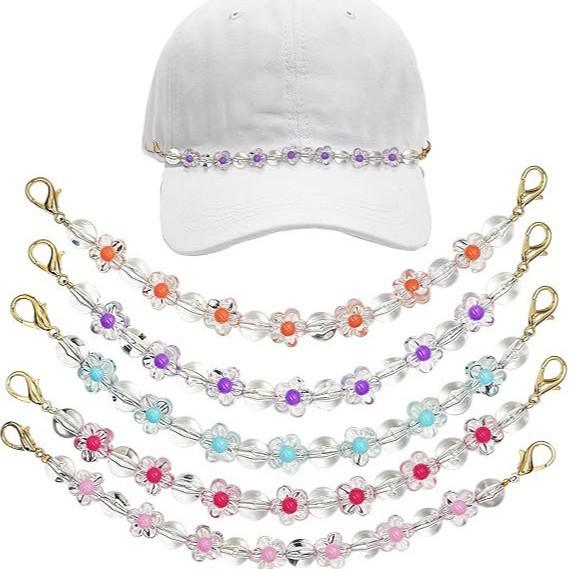 European & American Fashion Floral Rhinestone Hat Pendant Chain Purple
