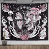 VIKAMA Psychedelic Hippie Tapestry Hallucinogenic Mushrooms Skulls Snakes Moths Moon And Stars Wall Art Home Bedroom Decor