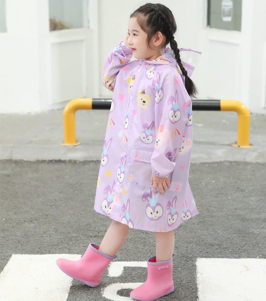 School Boys and Rain Elementary School with with Storage Rain Perfect for Rainy Commuting To Outdoor One Medium Children's Raincoat, Rainwear, Bag,